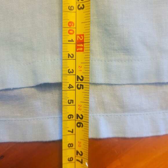 NWT! Orvis Women's Linen Blend Lt. Blue Capped Sleeve Button-up Blouse - Size L - Picture 8 of 11